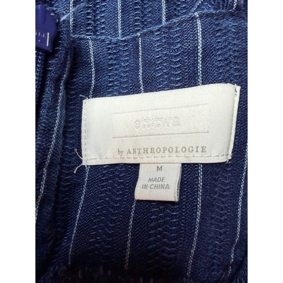 Anthropologie ett:twa Striped Peplum Jumpsuit Medium Wide Leg Blue - Picture 5 of 9